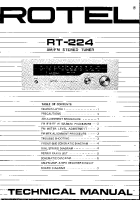 Rotel RT-224 - Technical manual 